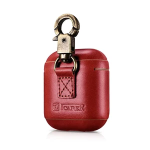 Кожаный чехол iCarer Vintage Series Red с карабином для Apple AirPods - Фото 2