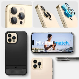 Захисне скло на камеру Spigen Optik Pro Gold для iPhone 15 Pro | 15 Pro Max | 14 Pro | 14 Pro Max (2 шт.) - Фото 7