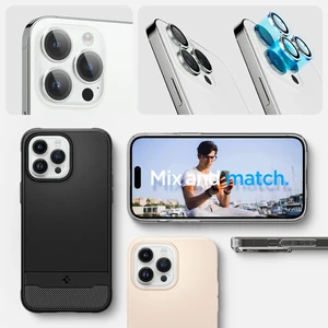 Захисне скло на камеру Spigen Optik Pro Silver для iPhone 15 Pro | 15 Pro Max | 14 Pro | 14 Pro Max (2 шт.) - Фото 7