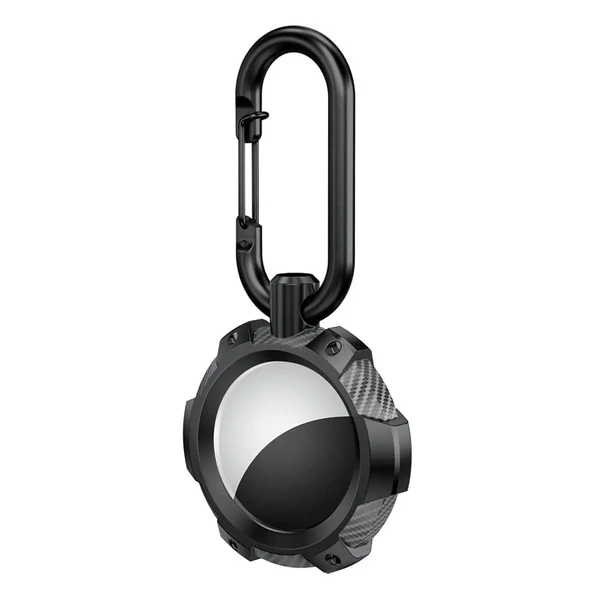 Протиударний чохол з карабіном iLoungeMax Anti-Drop Shell Black для AirTag у Рівному