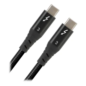 Черный кабель для зарядки iLoungeMax Metal Braided Mesh Real Type-C to Type-C Thunderbolt 3 100W 1m - Фото 2