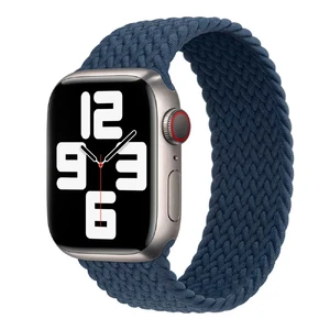 Плетеный монобраслет iLoungeMax Braided Solo Loop Abyss Blue для Apple Watch Ultra 49mm | 45mm | 44mm | 42mm Size M OEM  - Фото 1