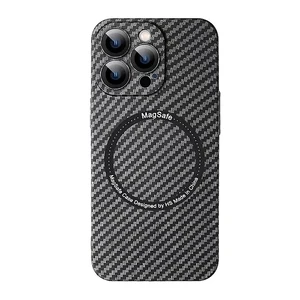 Защитный чехол iLoungeMax Carbon Fiber Pattern Case MagSafe Black для iPhone 13 Pro  - Фото 1