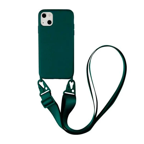 Силіконовий чохол з ремінцем iLoungeMax Silicone CrossBody Green для iPhone 13 mini у Вінниці