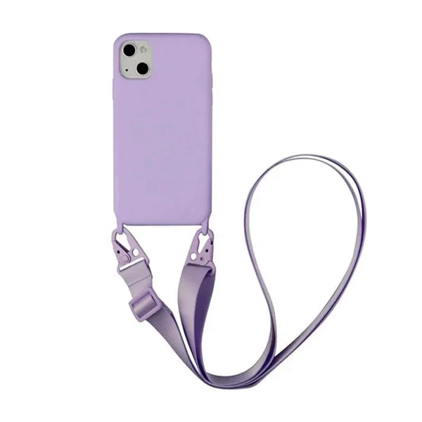 Силіконовий чохол з ремінцем iLoungeMax Silicone CrossBody Purple для iPhone 13 mini у Вінниці