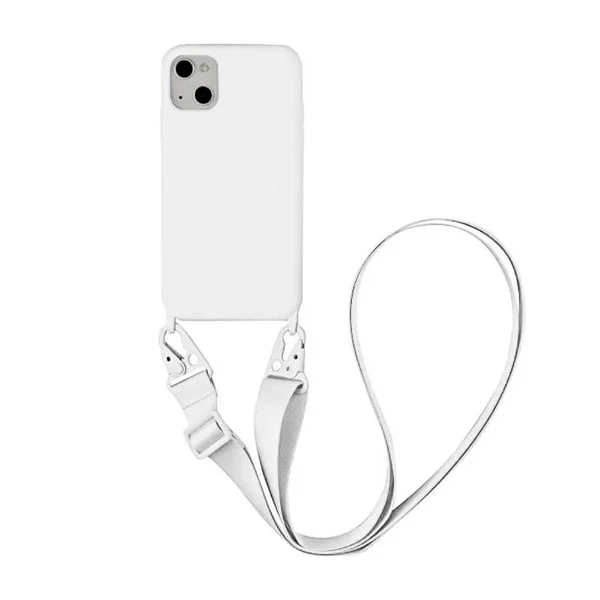 Силіконовий чохол з ремінцем iLoungeMax Silicone CrossBody White для iPhone 13 mini у Вінниці