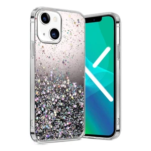 Силиконовый чехол с блестками iLoungeMax Glitter Silicone Case Black для iPhone 13  - Фото 1
