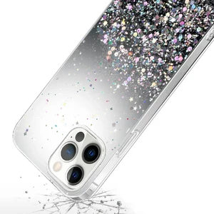 Силіконовий чохол з блискітками iLoungeMax Glitter Silicone Case Black для iPhone 13 Pro Max - Фото 2