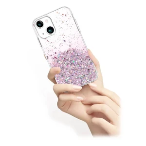 Силиконовый чехол с блестками iLoungeMax Glitter Silicone Case Purple для iPhone 13 - Фото 2