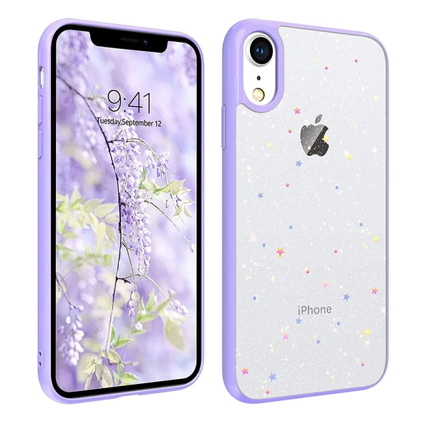 Блискучий чохол із зірками iLoungeMax Glitter Star Purple для iPhone XR у Вінниці