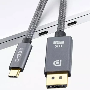 Кабель для монітора iLoungeMax High Quality Braided USB Type-C to DisplayPort 8K 60Hz 1.8m - Фото 4