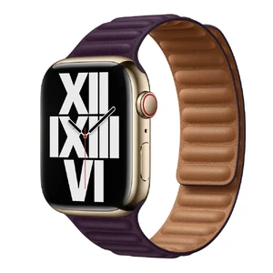Ремешок iLoungeMax Leather Link Magnetic Dark Cherry для Apple Watch Ultra 49mm | 45mm | 44mm | 42mm (M | L) OEM  - Фото 1