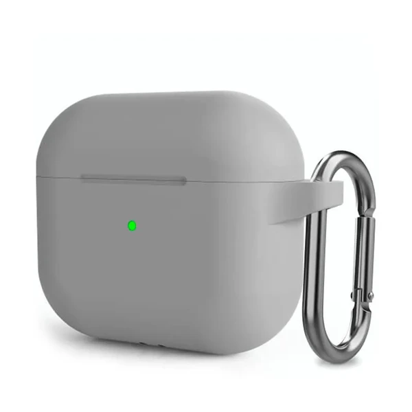Силіконовий чохол з карабіном iLoungeMax Light Grey для AirPods 3 у Вінниці