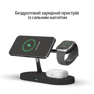 Беспроводное зарядное устройство iLoungeMax Magnetic Charger 5 in 1 Black для iPhone | AirPods | Apple Watch - Фото 2