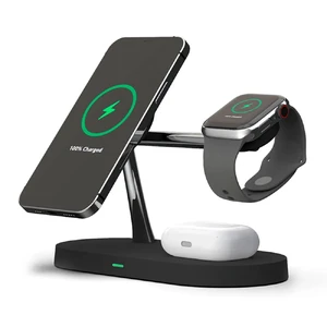 Беспроводное зарядное устройство iLoungeMax Magnetic Charger 5 in 1 Black для iPhone | AirPods | Apple Watch B09B5CT28P - Фото 1