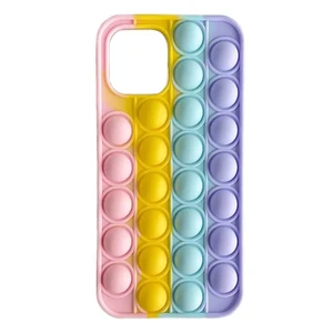 Чехол антистресс Поп-Ит iLoungeMax Pop It Yellow Blue Rainbow для iPhone 12 Pro Max