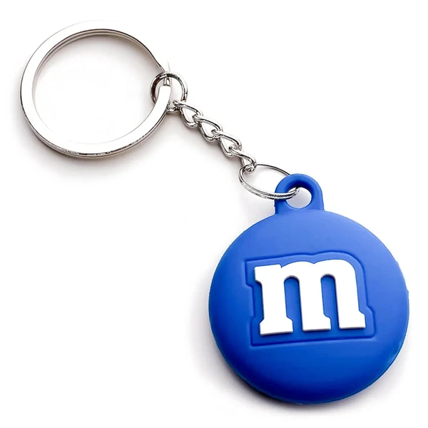 Силіконовий брелок з кільцем iLoungeMax Funny Cartoon Case M&M's Blue для AirTag у Вінниці