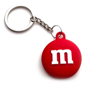 Силиконовый брелок с кольцом iLoungeMax Funny Cartoon Case M&M's Red для AirTag  - Фото 1
