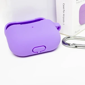 Силиконовый чехол с карабином iLoungeMax Purple для AirPods 3 - Фото 3