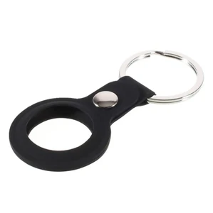 Силиконовый брелок с кольцом iLoungeMax Silicone Keychain Case Black для AirTag - Фото 2