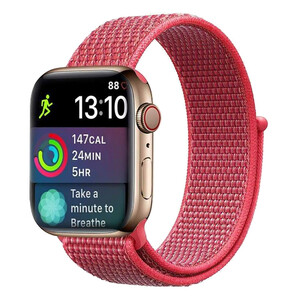 Купить Ремешок iLoungeMax Sport Loop Coral Pink для Apple Watch 45mm | 44mm | 42mm Series SE | 7 | 6 | 5 | 4 | 3 | 2 | 1 OEM