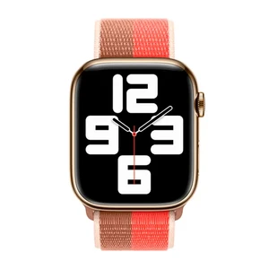 Ремешок iLoungeMax Sport Loop Pink Pomelo | Tan для Apple Watch 41mm | 40mm | 38mm Series  OEM - Фото 2
