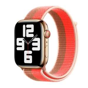 Ремешок iLoungeMax Sport Loop Pink Pomelo | Tan для Apple Watch 41mm | 40mm | 38mm Series  OEM  - Фото 1