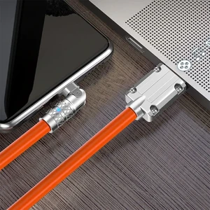 Поворотний зарядний кабель iLoungeMax Super Fast Charger Cable USB to Lightning 120W Yellow 1m (Уцінка) - Фото 3