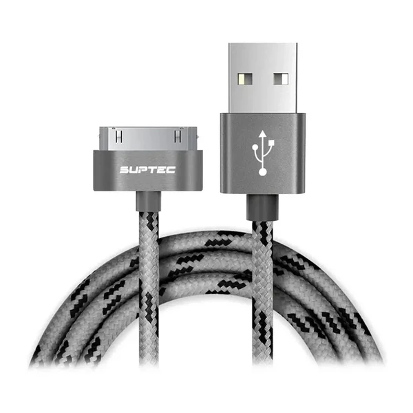 Зарядний кабель iLoungeMax Suptec 30-pin для USB Type-A Gray для iPhone 4 | 4S | iPad 3 | 2 | iPod (1m.) у Рівному