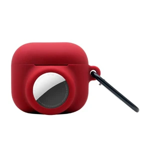 Силиконовый чехол с карабином iLoungeMax 2-in-1 Burgundy для AirPods 3 | AirTag