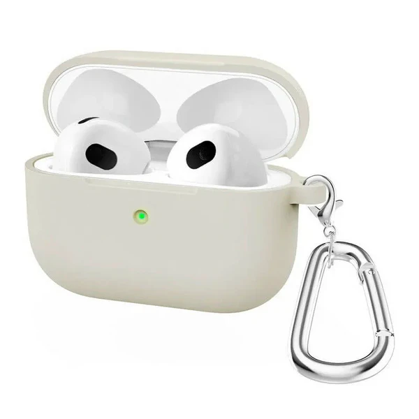Силіконовий чохол з карабіном iLoungeMax TPU Case Rice White для AirPods 3 у Вінниці