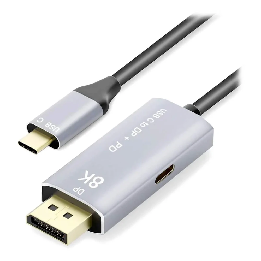 Кабель-перехідник для монітора iLoungeMax USB Type-C to DisplayPort 1.4 8K 60Hz with USB-C PD 2м