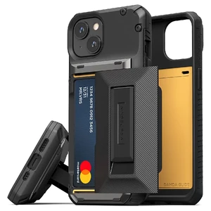 Противоударный чехол-кошелек с подставкой VRS Design Damda Glide Hybrid Black для iPhone 14 Plus