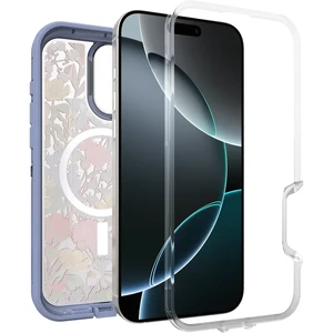 Противоударный чехол Otterbox Defender Series Pro XT MagSafe Floral Purple (Clear) для iPhone 16 Pro Max - Фото 4