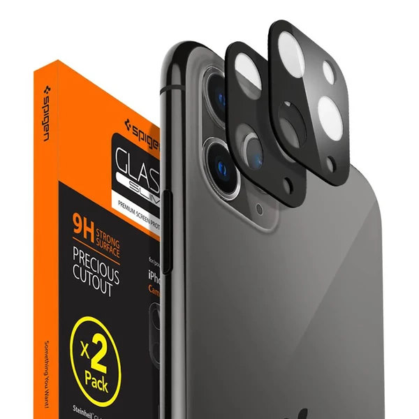 Захисне скло на камеру для iPhone 11 Pro | Pro Max Spigen GLAS.tR Camera Lens Protector Black (2 шт) у Вінниці