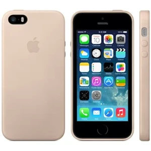 Оригинальный кожаный чехол Apple Case для iPhone 5 | 5S | SE Beige (MF042) - Фото 3