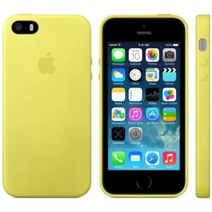 Оригинальный кожаный чехол Apple Case для iPhone 5 | 5S | SE Yellow (MF043) - Фото 3