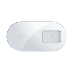 Беспроводная зарядка для iPhone | AirPods | Samsung Baseus Simple 2-in-1 Pro Edition White 6953156219045 - Фото 1