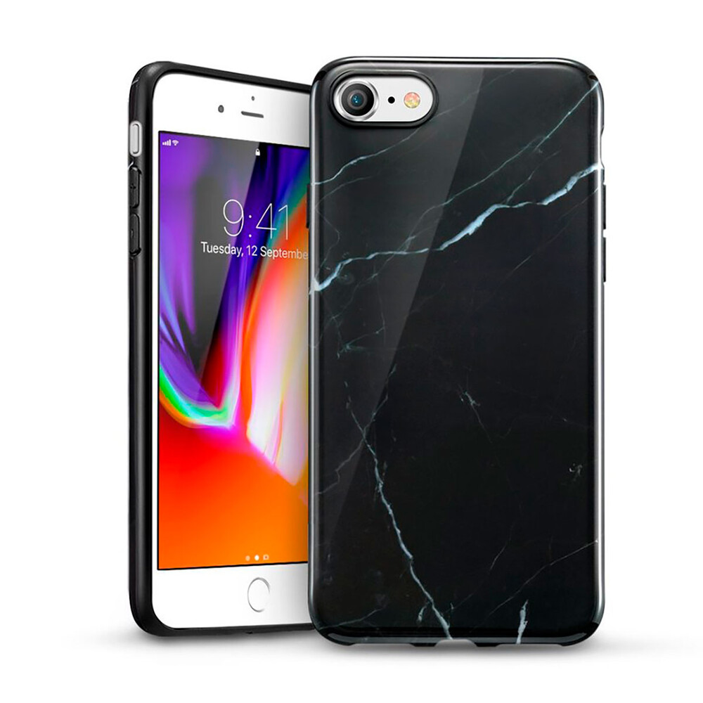Силиконовый чехол ESR Marble Slim Soft Black Sierra для iPhone SE (2020) | 8 | 7