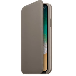 Кожаный чехол-книжка Apple Leather Folio Taupe (MQRY2) для iPhone X | XS - Фото 4