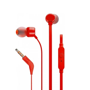 Червоні дротяні навушники JBL T110