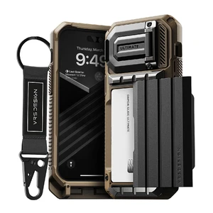 Протиударний чохол-гаманець VRS Design Case Damda Glide Ultimate Khaki для iPhone 15 Pro Max - Фото 2