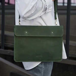 Кожаный чехол-конверт INCARNE Neat Green для MacBook Air 15" M3 | M2 (2024 | 2023) - Фото 4