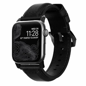 Кожаный черный ремешок Nomad Traditional Leather Black Hardware Black для Apple Watch Ultra 49mm | 45mm | 44mm | 42mm  - Фото 1