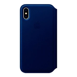 Шкіряний чохол-книжка iLoungeMax Leather Folio Blue для iPhone X | XS OEM - Фото 2