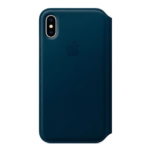 Шкіряний чохол-книжка iLoungeMax Leather Folio Midnight Blue для iPhone X | XS OEM - Фото 2