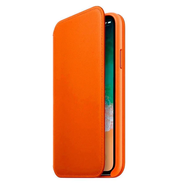 Шкіряний чохол-книжка iLoungeMax Leather Folio Orange для iPhone X | XS OEM у Рівному