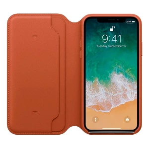 Шкіряний чохол-книжка iLoungeMax Leather Folio Saddle Brown для iPhone X | XS OEM - Фото 3