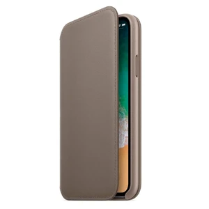 Шкіряний чохол-книжка iLoungeMax Leather Folio Taupe для iPhone X | XS OEM  - Фото 1