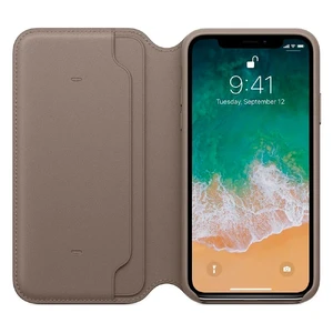 Шкіряний чохол-книжка iLoungeMax Leather Folio Taupe для iPhone X | XS OEM - Фото 3